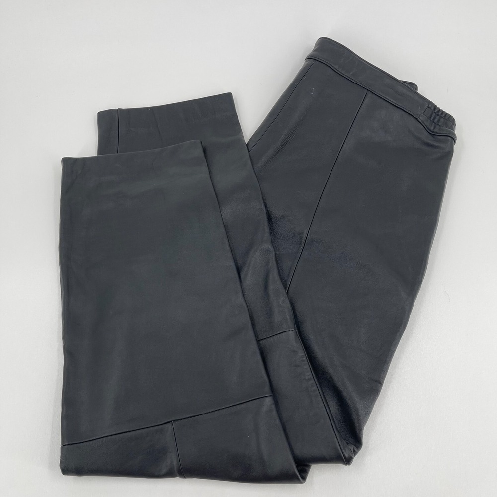 Excelled Collection Motorcycle Pants WOMENS Black Leather SIZE 32-34 Inseam 31"
